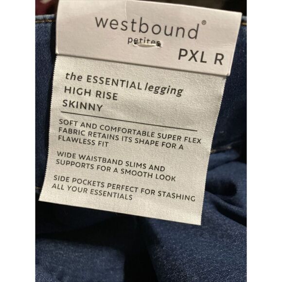 Westbound Essential Leggings High Rise Skinny Jeans L Petite XL Pull On Pockets - Picture 5 of 7